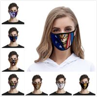 Maski 3D Drukuj śmieszne maski twarzy Ochronne uszu wiszące pokrycie zwierząt Print zmywalne wielokrotnego użytku maski dorosłych Unisex Design maski