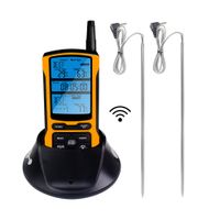 Remote Food Thermometer Wireless Digital BBQ Kitchen Oven Grill Meat Temperature Meter Dual Probe with Timer Function