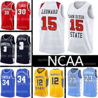 NCAA KAWHI 15 2 Leonard Stephen 30 Curry Jersey San Diego Eyalet Koleji 34 İsa Shuttlesworth JA 12 Ahlaki Lebron 23 James Basketball