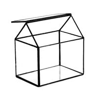 Forma terrario de cristal hecho a mano caja de la casa se cierran vidrio de mesa de bricolaje Display Planter alféizar Tiesto Caja de almacenamiento Jewerly