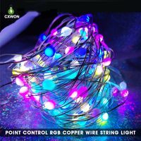 RGB LED Dize Işıkları 5 M 10 M 20 M Gümüş Tel Su Geçirmez Peri Işık USB Kaynağı Noel Düğün Dekorasyonu Uzaktan Kumanda Ile