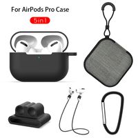 5 in 1 Silikon-Kasten-Abdeckung für Apple für Airpods Pro Lanyard Kopfhörer Schutz Anti-Rutsch-Weiche Tasche für AirPod 3 Speicherzubehör