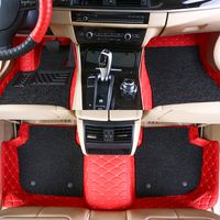 Custom Fit Car Floor Mats Specific Double Layer couro ECO amigável material Para Vast de Carro modelo e fazer 3 Pieces completa definir Mat Red