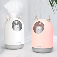 Home Appliances USB-Luftfeuchter 300ml Netter Haustier Ultraschall Kühle Nebel Aroma Luft Öl Diffusor Romantische Farbe LED Lampe Humidificador