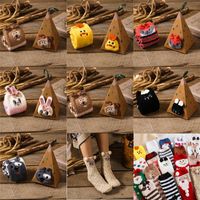 Christmas Animals Socks For Children Super Cute Coral Fleece Warm Stockings For Woman and Kids With Package