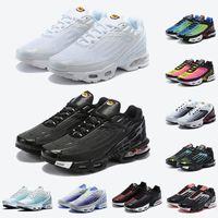 TN 3 Üçlü Beyaz Siyah Erkek Kadın Tuned Koşu Ayakkabıları TN Artı 3 III Lazer Mavi Mor Gri Atletik Ayakkabı Eğitmenler Sneakers