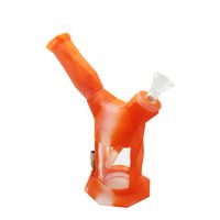 Waxmaid 7.28 wholesale inches Gemini 2 in 1 silicone glass water pipe comes with a nectar collector ship from US warehouse