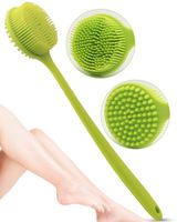 Silicone Body Brush Long Handle Back Brush Exfoliator Soft B...