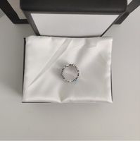 Anel de prata de prata de alta qualidade Flor neutra Ben Padr￣o Geme Pearl M￣e-de-peira moda de moda de j￳ias de moda anel de tend￪ncia