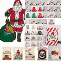 Новый Рождество Большой холст Monogrammable Санта-Клаус Drawstring сумка с оленями, Monogramable Рождественские подарки Sack Сумки A350