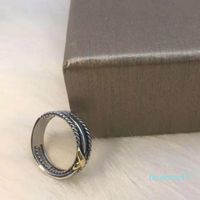 Hot Verkauf der europäischen und amerikanischen Luxus maßgeschneiderte Ring umweltfreundliche Kupferplattierung echten Goldfäden rotierenden X-Ring