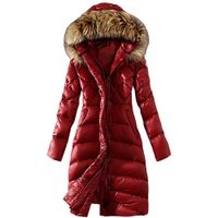 겨울 여성 솔리드 컬러 코트 긴 따뜻한 끈적 끈적한 면화 인공 칼라 슬림 다운 재킷 두꺼운 여자 블라우스