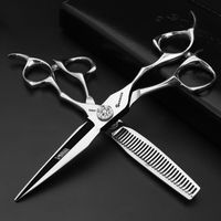 6-дюймовые профессиональные парикмахерские ножницы 440 ° С японские стальные волосы режущие ножницы прорезания ножницы установить парикмахерские инструменты