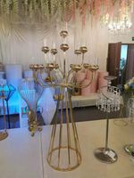 Metalen kandelaars kandelaars luxe staat bruiloft tafel centerpieces Road Lead Christmas for Home Party