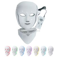 7 colori LED maschera facciale PDT Photon Photon Therapy Machine Macchina per il collo viso Maschera Facciale Terapia viso Anti-invecchiamento Acne Trattamento Bellezza pelle cura della pelle