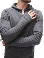 Плюс Размер пуловера фуфайки подряд с длинным рукавом сплошной цвет Мужская одежда Весна Мужская Тонкий Сложите Дизайнер Толстовки