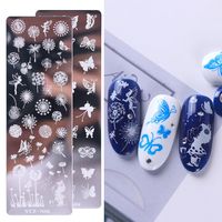 1pcs Nail Art Stamping Plate Mall Lace Flower Leaf Butterfly Stencils Stämpel för Nails Polish Mold Manicure Tools
