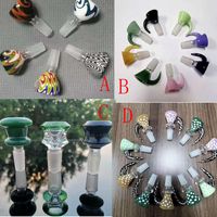 8 style 14mm 18mm Male Glass Bowl With Horn Colorful Heady G...
