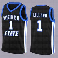NCAA Damian 0 Lillard Weber Estado Jersey Mens Lillard Black College Jersey Stitched University Retro Basketball Jersey