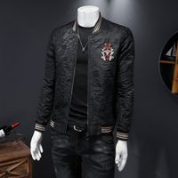 Spring new brand men' s top dark flower jacket Korean ve...