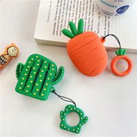 silicone soft cartoon headphone case protector with lanyards...