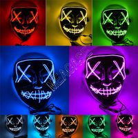 Maske LED Lumious volles Gesichts-Halloween-Designer Glühend Horror Maske Purge Gesicht Abdeckung Kostüm DJ Party Light Up Masken Glow In Dark Sale D81805