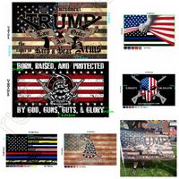Nuovo stile Trump Flag 90 * 150cm Stati Uniti d'America 2 ° polizia Emendamento l'America Bandiera Gadsden Banner USA Elezione presidenziale Bandiere DHL RRA3634