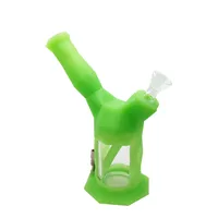 Waxmaid 7.28 inches Gemini 2 in 1 silicone glass water pipe comes with a nectar collector smoking rigs ship from US warehouse