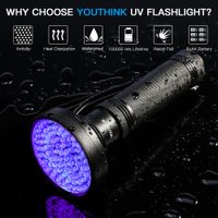 Högkvalitativ IPX-6 Vattentät Lågkraft UV 100 LED Blacklight Scorpion 395-400NM Violett ficklampa Detektion Torch Light