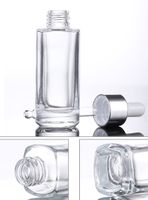 Gold Silver tampas de vidro quadrado Dropper Bottle 15ml 30ml 50ml Essential Oil Container Transparent Packaging Cosmetic Dropper Vial 360pcs Lot