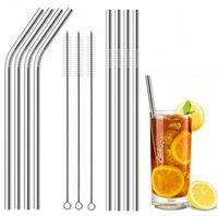 30 20 oz Stainless Steel Straw Durable Reusable Metal 10. 5 a...