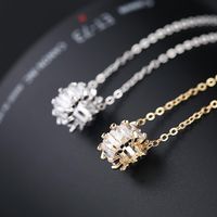 Quality 18K gold Pendant necklace Silver Fashion Mix rhinest...