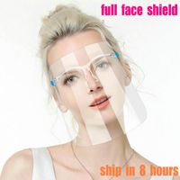 500pcs Полный Защитная маска Защитная маска HD Transparent Face Cover для взрослых Full Face Oil-Всплеск Брызгозащищенный Анти защиты Слюна