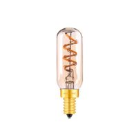 LED Dimbare Amber Glas T25 / T8 Tubular Retro Lamp 3W 2200K Spiraal Filament Bulb E12 E14 Kroonluchter Verlichting