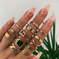 Fashion Exaggerated Punk Style Metal Ring star black Rings 1...