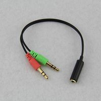 500pcs / lot gros 3.5MM Extension casque écouteur Splitter Câble audio Adaptateur femelle 2 mâle câble gros AUX