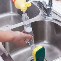 Bad Haushaltsreinigungswerkzeuge Bash Pinsel Schwammfliesen mit Nachfüllflüssigkeit Seifenspenderwäsche Waschen Reinigung Küchenteller Pad Sauberes Werkzeug