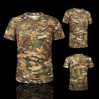 熱い販売メンズTシャツ服戦術メンズシャツ迷彩陸軍の高速乾燥通気性半袖男性カジュアルシャツ