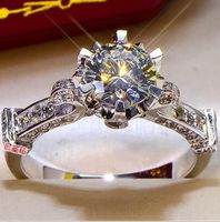 1ct الفضة الاسترليني الزفاف الذكرى moissanite الماس حلقة الخطوبة حزب الفرقة غرامة 2020 الجسم مجوهرات النساء هدية