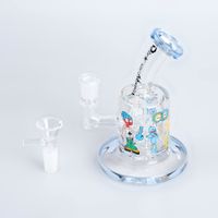 New Mini Beaker Borosilicate Glass Bong Thick Water Pipe With Bowl Recycler Dab Oil rig glass water bongs Quarts Bubbler Smoking Accessories