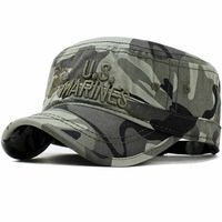 2020 Amerika Birleşik Devletleri ABD Deniz Kuvvetleri Kolordu Cap Şapka Şapka Kamuflaj Düz Top Hat Erkekler Pamuk hHat ABD Deniz Kuvvetleri İşlemeli Kamuflaj