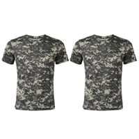Outdoor camisetas 2x caça camuflagem camiseta homens respirável combate camiseta esporte seco camo camo camises-acu verde l s