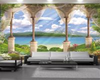 3D Landschaft Tapete Europäische Archivstil und schöne Landschaften Romantische Landschaft Dekorative Seide 3D Wandbild Tapete
