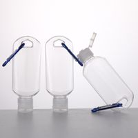 Metalen haak 60 ml hand sanitizer flessen huisdier plastic flip cap fles voor desinfecterende hand sanitizer vrije zee verzending HHD1567