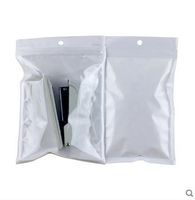 Alta calidad Clear + blanco perla de plástico poli OPP cremallera bolsas zip lock paquetes al por menor caso del cargador de joyería cable de teléfono bolsas de PVC de embalaje