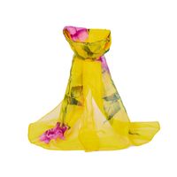 Schals Frauen Schals, Mode Rose Blume Lange weiche Wrap Schal Damen Schal Chiffon-Stolen (Gelb)