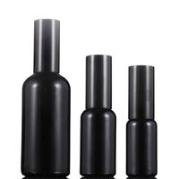 Shiny Black Glass Spray Bottle 10-100ml Духи Стекло Mist Спрей Эссенс масло бутылки с Black Metal опрыскиватель Lids