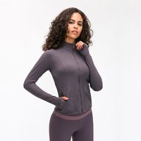 L-98 giysiler çalışan İki taraflı Giyim Kadın Spor Fermuar Hızlı Kuru Spor Ceket Dış Giyim Yoga Salonu Profesyonel polyester ceket
