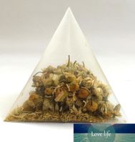 5,5 * 7cm biodegradável pirâmide não tecido saco de chá filtros nylon teachbag Única corda com etiqueta transparente de chá vazio sacos