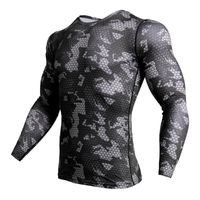 Erkek Tişörtler Sıkıştırma Gömlek Erkek Kamuflaj Uzun Kollu Sıkı Tee Fitness 3D Hızlı Kuru Giysiler MMA Rashguard Spor Salonu Camo T-Shirt